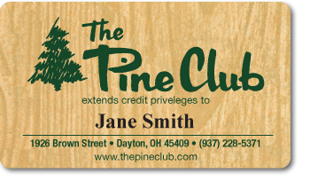 Personalized Plastic Membership Card for 'The Pine Club'
