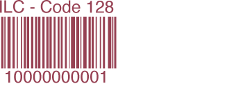 Burgundy Code 128 Barcode With Custom Text And Color