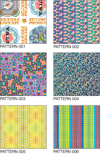 Six Holographic Film Patterns