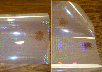 Hologram card, Hologram ID card lamination pouch and Hologram card overlay