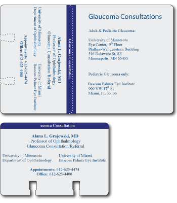 Glaucoma Consultations Perforated Card