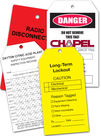 Different size Warning Tags with differing functions