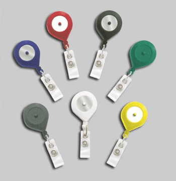 Push button round solid color Badge Reels (blue, red, black, green, gray, white, yellow)