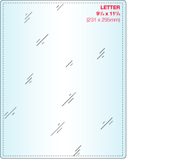 Letter size Plastic Pouch.